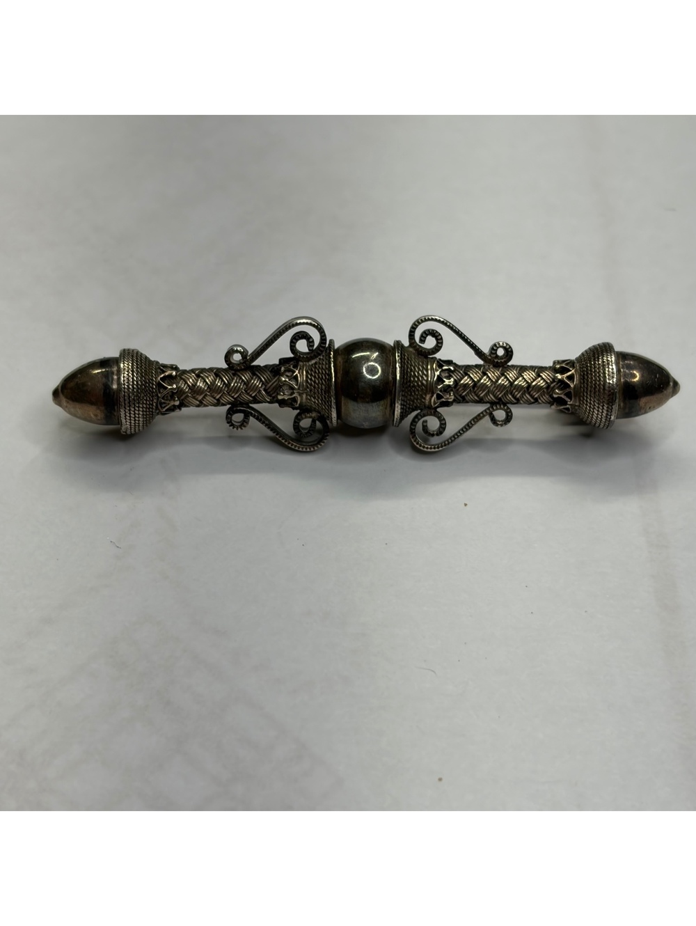 Etruscan Revival Victorian sterling silver brooch Antique